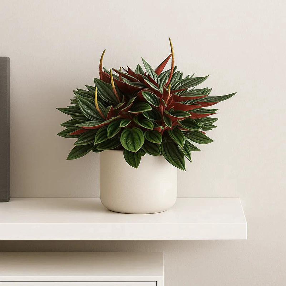 15 8211 20cm Peperomia Caperata Rosso 12cm Pot House Plant