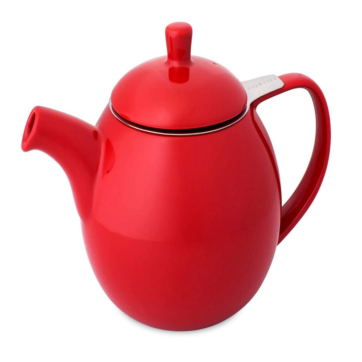 FORLIFE Curve Teapot with Infuser 24-Ounce Red