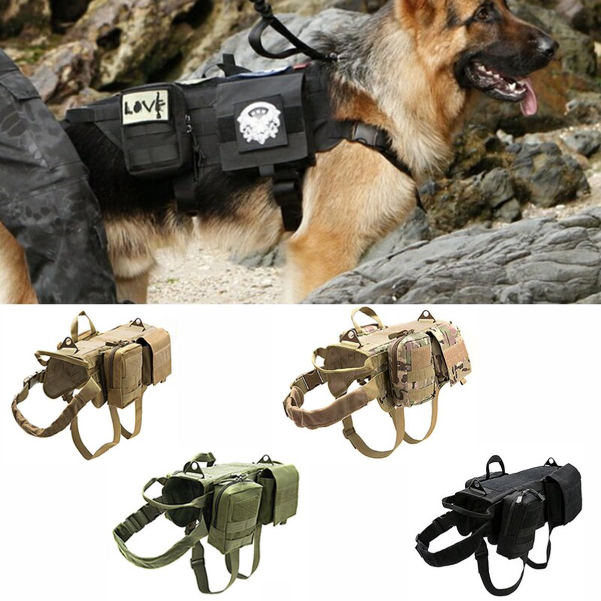 Tactical Military Dog Harness 8211 Green Suit M
