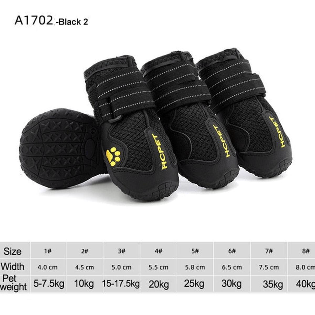 Waterproof Reflective Dog Boots 8211 Black 2 3