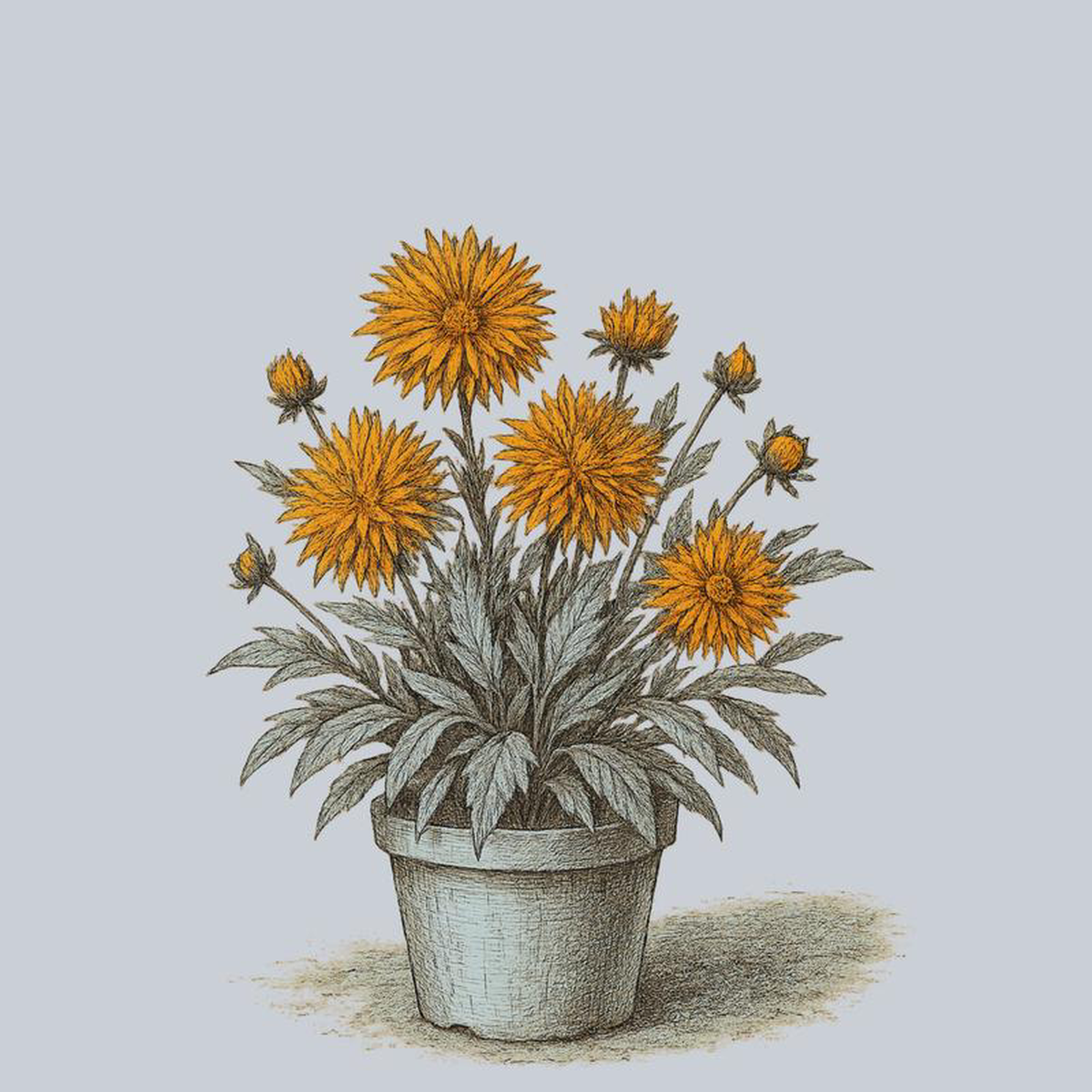 Gold Crown Dahlia 8 inch Pot