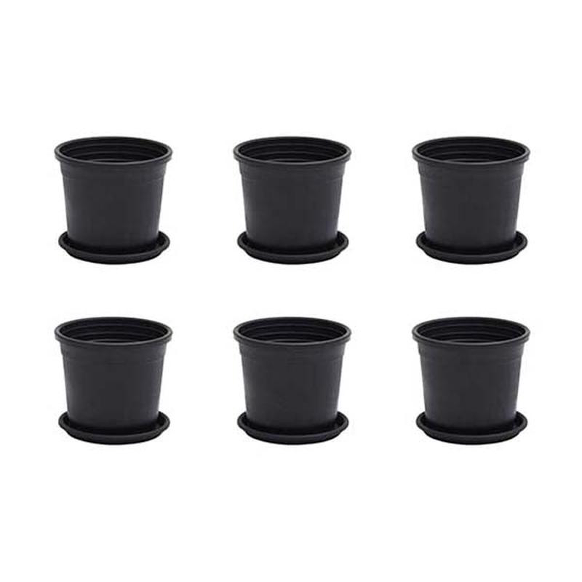 4 inch (10 cm) Grower Round Plastic Pot Set of 12 Sky Blue Without Plate