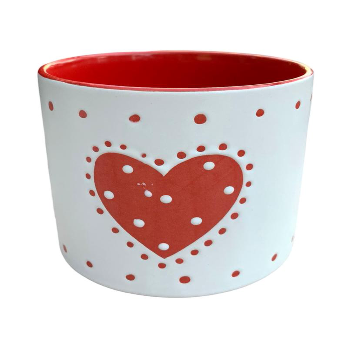 Red Country Heart Pot 5 Inch