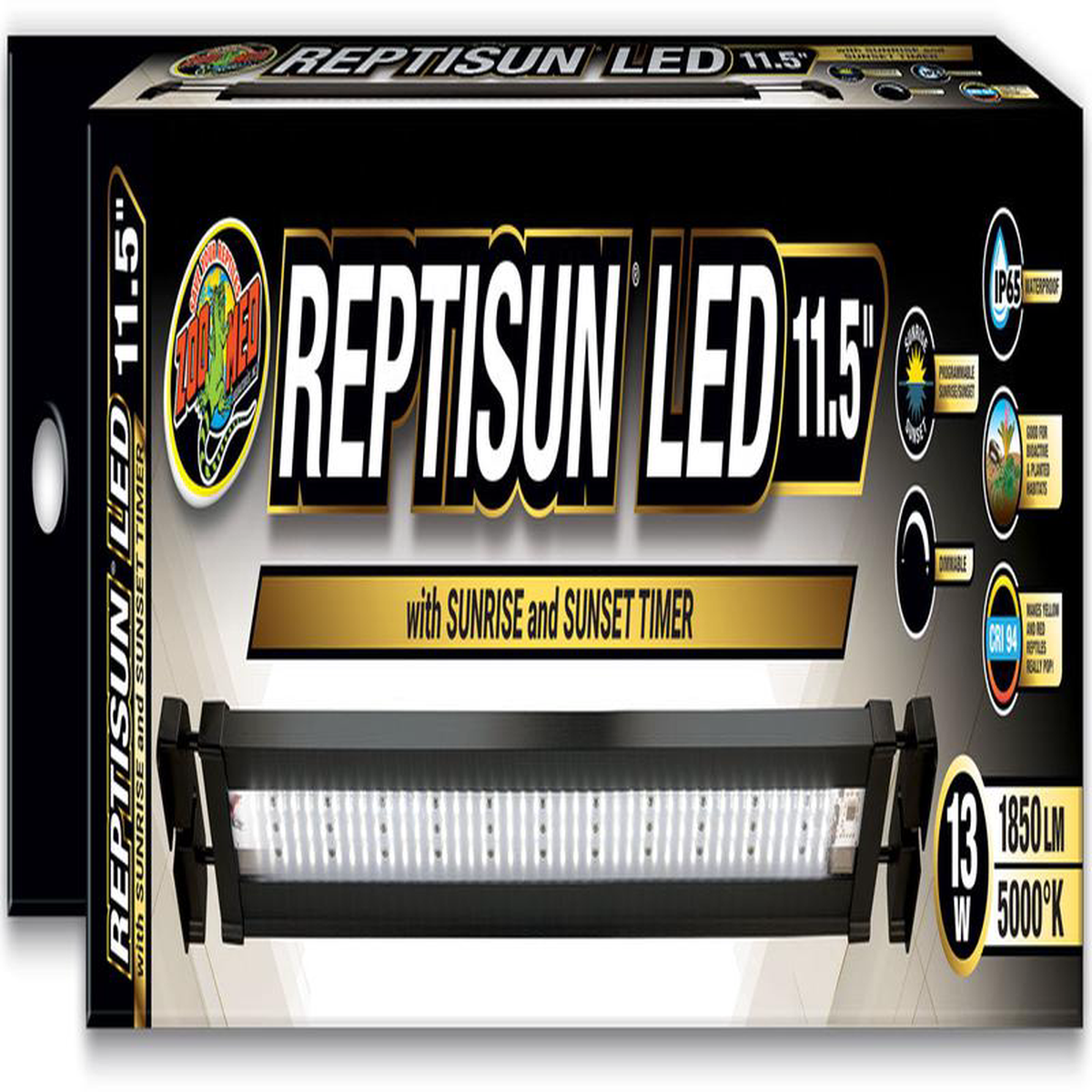 Zoo Med Reptisun LED Fixture with Sunrise 038 Sunset Timer