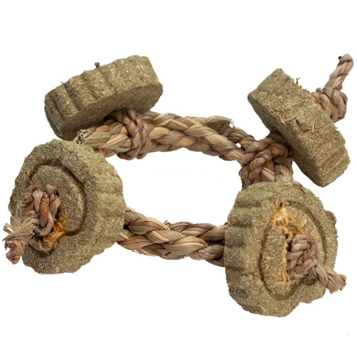 A038E Nibbles Timothy Hay Braided Rope Circle Chew Toy