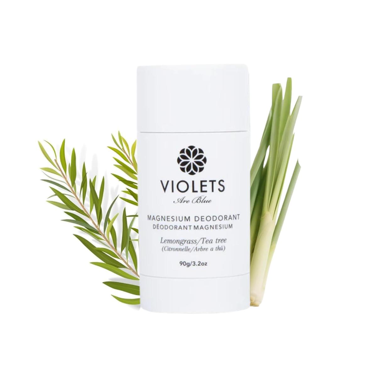Violets Are Blue Magnesium Deodorant Award-Winning Aluminum-Free Baking Soda-Free Long-Lasting Natural Deodorant with Coconut Oil Cream Formula for Women 038 Men 32oz (Lemongrass 038 Tea Tree)