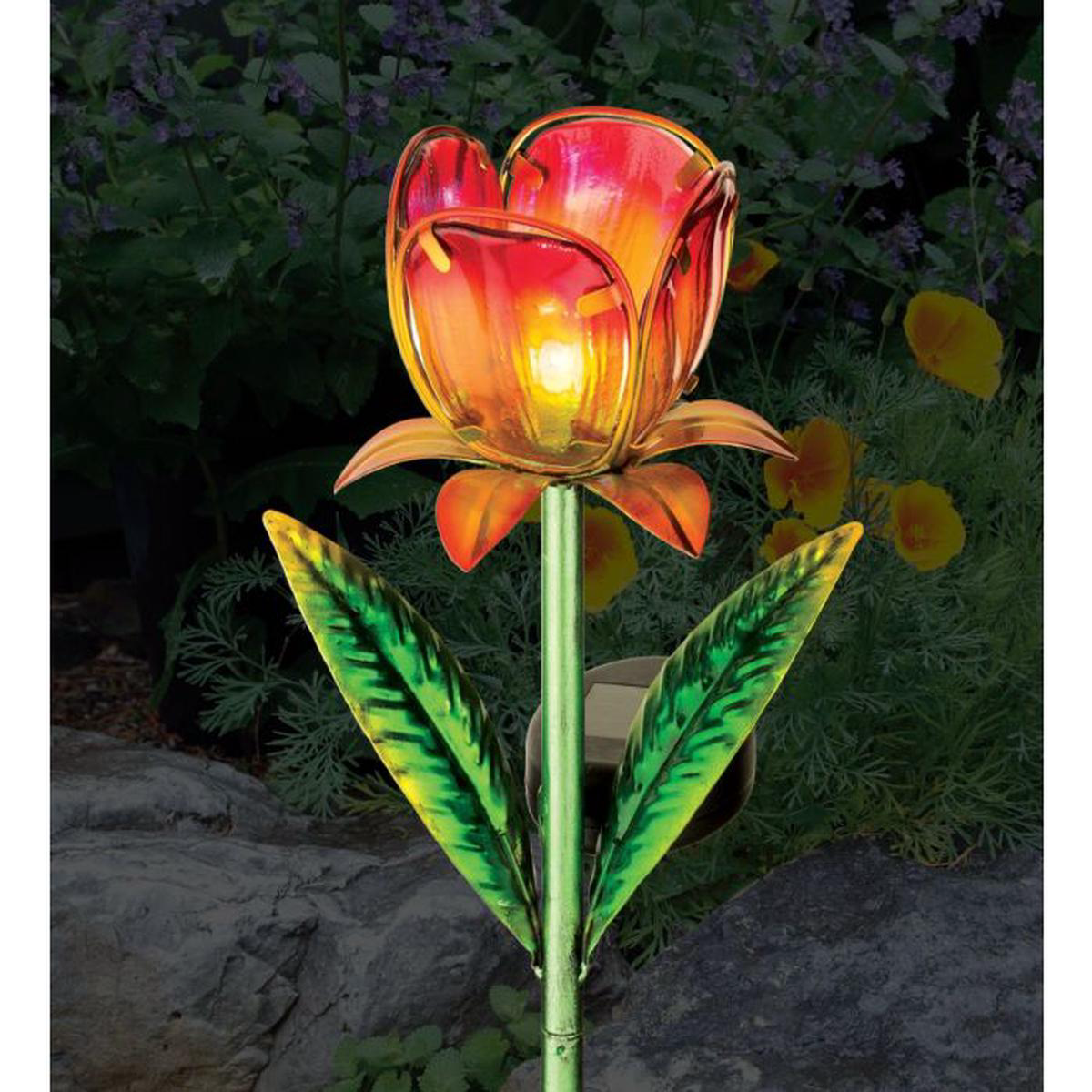 Mini Solar Garden Stake 8211 Yellow Tulip