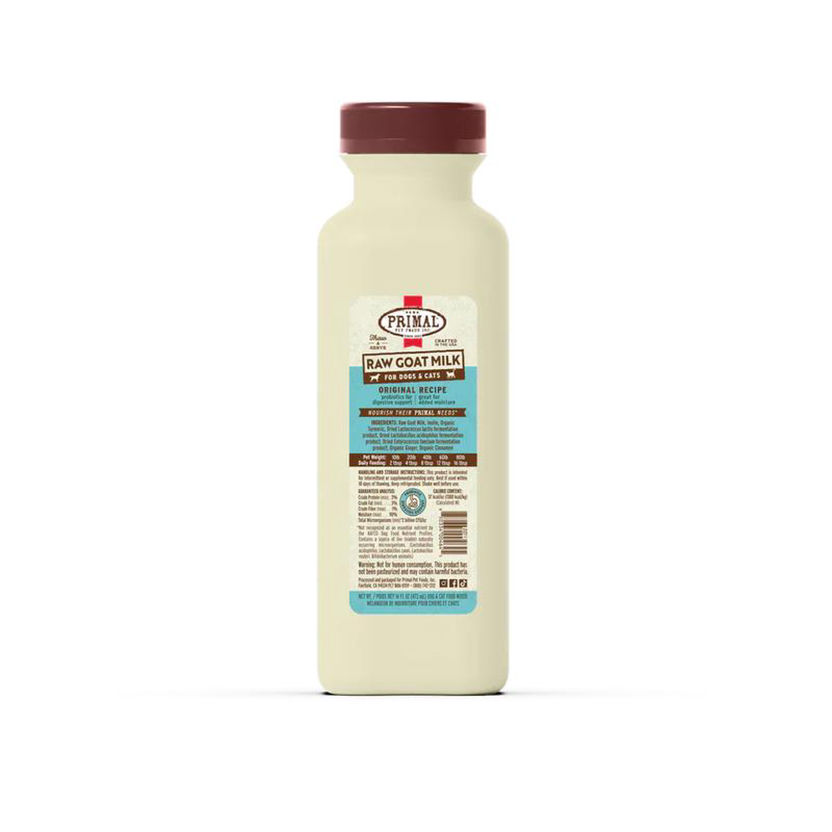 Primal Frozen Raw Goat Milk Original Recipe for Cats 038 Dogs 8211 16oz