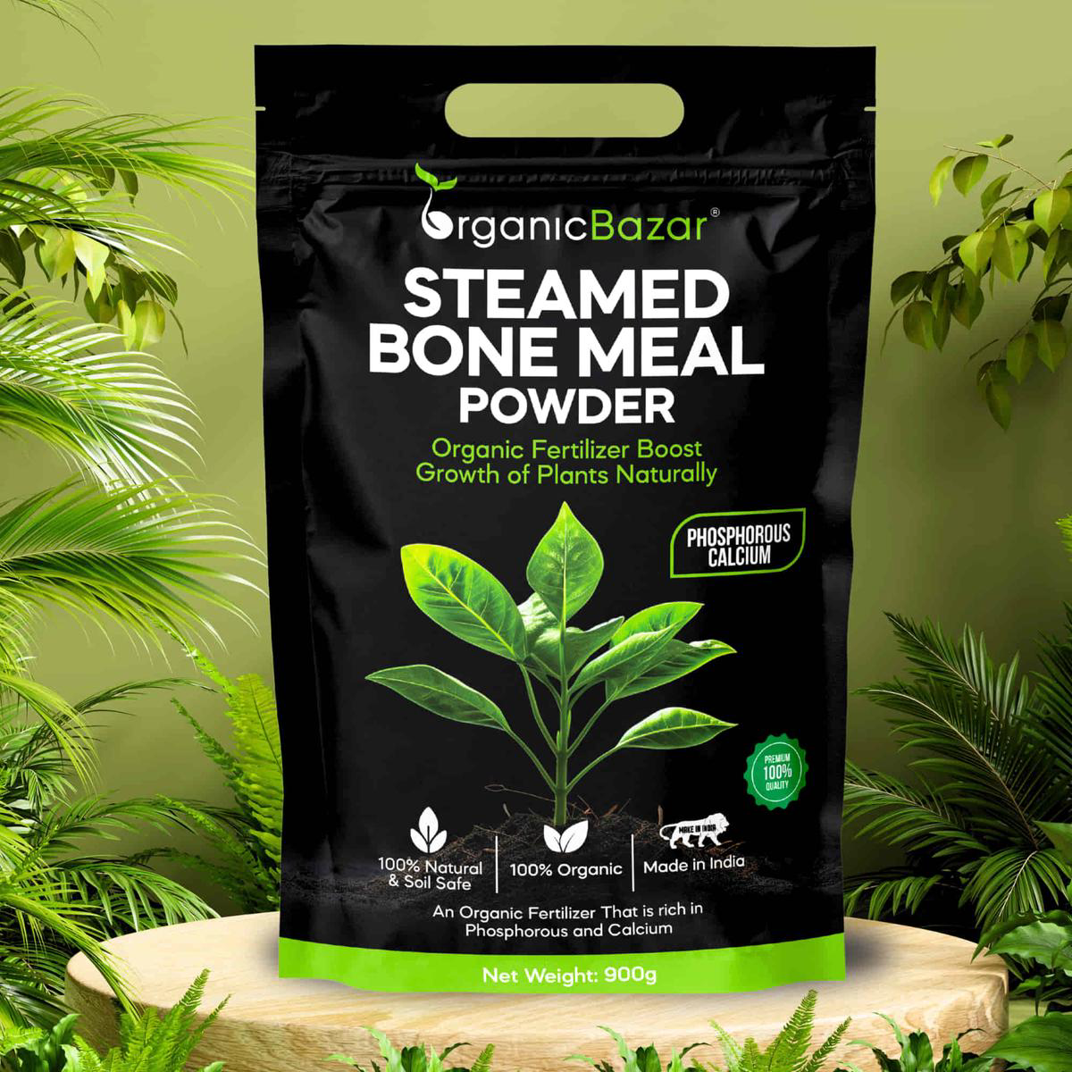 Organic Steamed Bone Meal Fertilizer for Plants Slow Release Powder 8211 900g