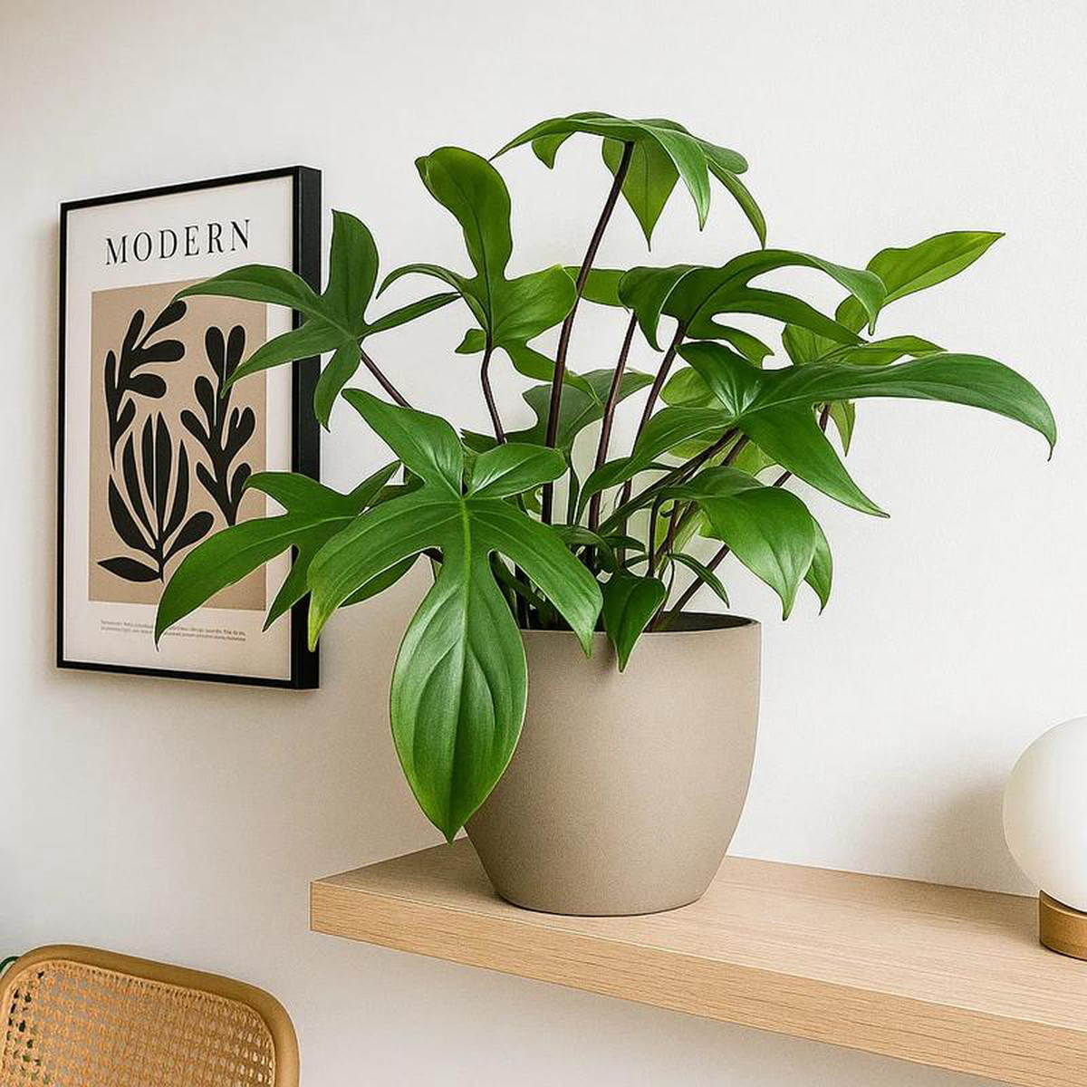 30 8211 45cm Philodendron Florida Green 21cm Hanging Pot House Plant