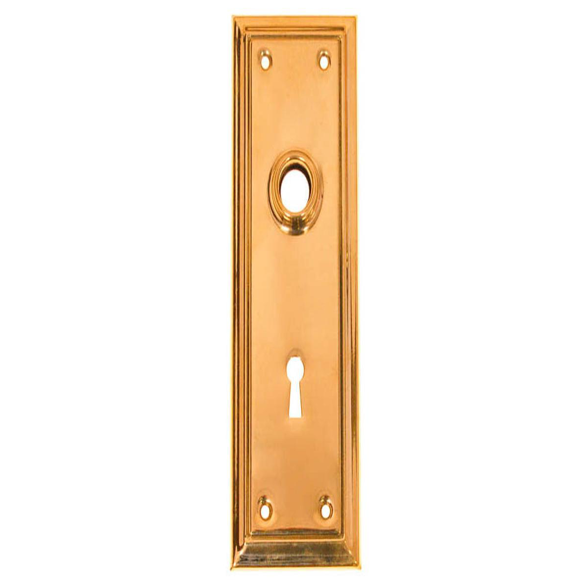 Brass Escutcheon Door Plate with Keyhole 8211 Lacquered Brass
