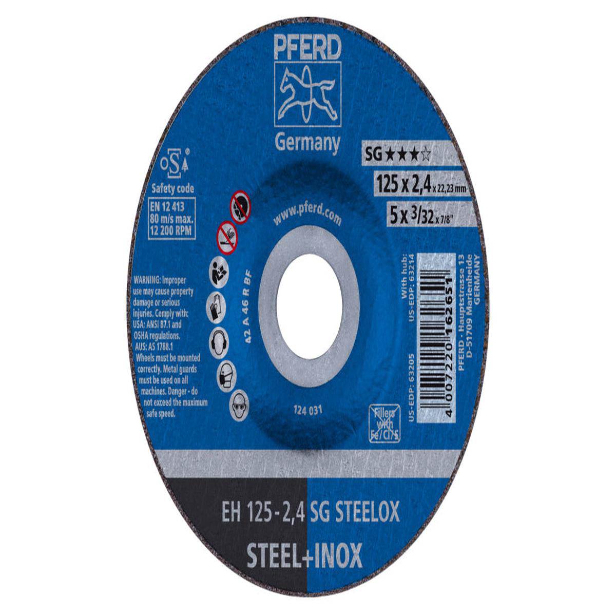 Pferd 58221 Cut-Off Wheel 8211 3328221 Thick 788221 Arbor