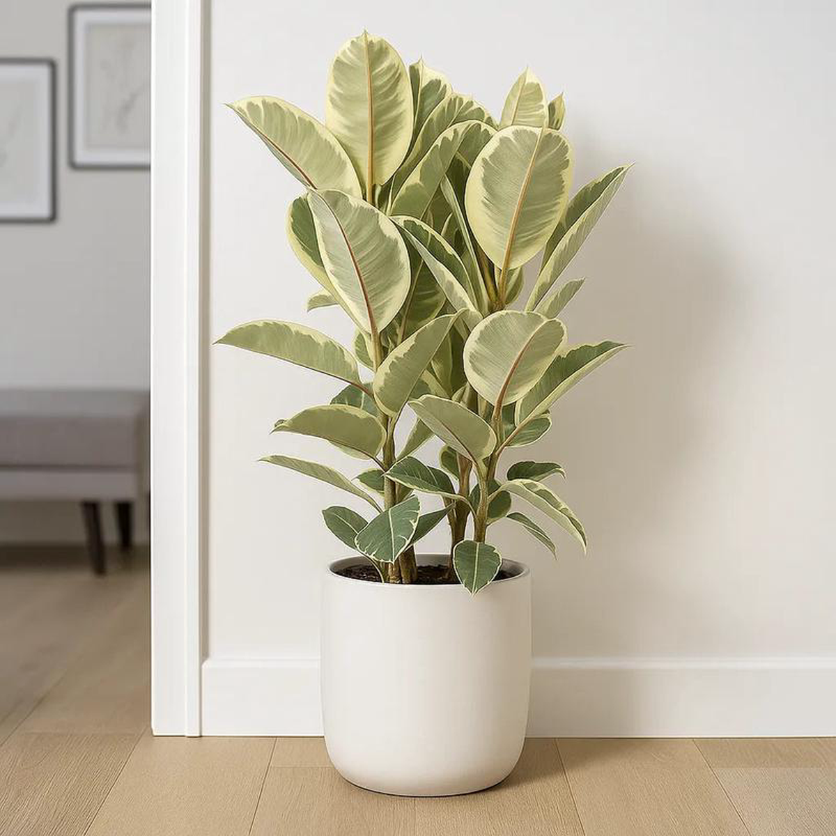 85 8211 100cm Ficus Tineke 3 Stem Rubber Plant 24cm Pot House Plant