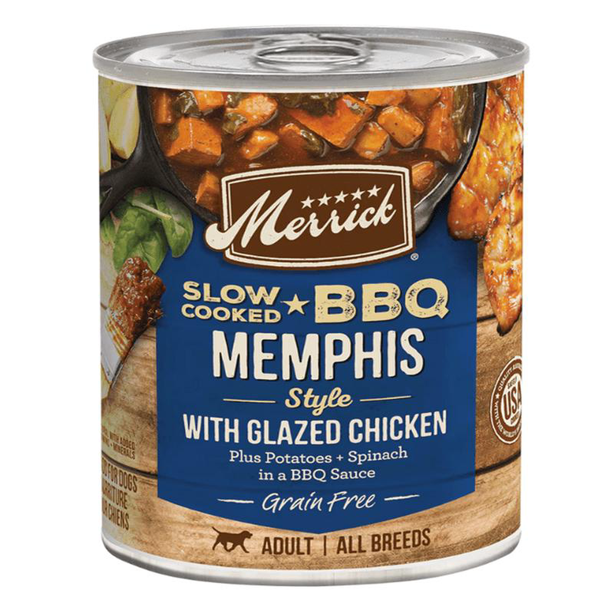 Merrick Slow-Cooked BBQ Memphis Style with Glazed Chicken Adult Dog Food 8211 127 oz