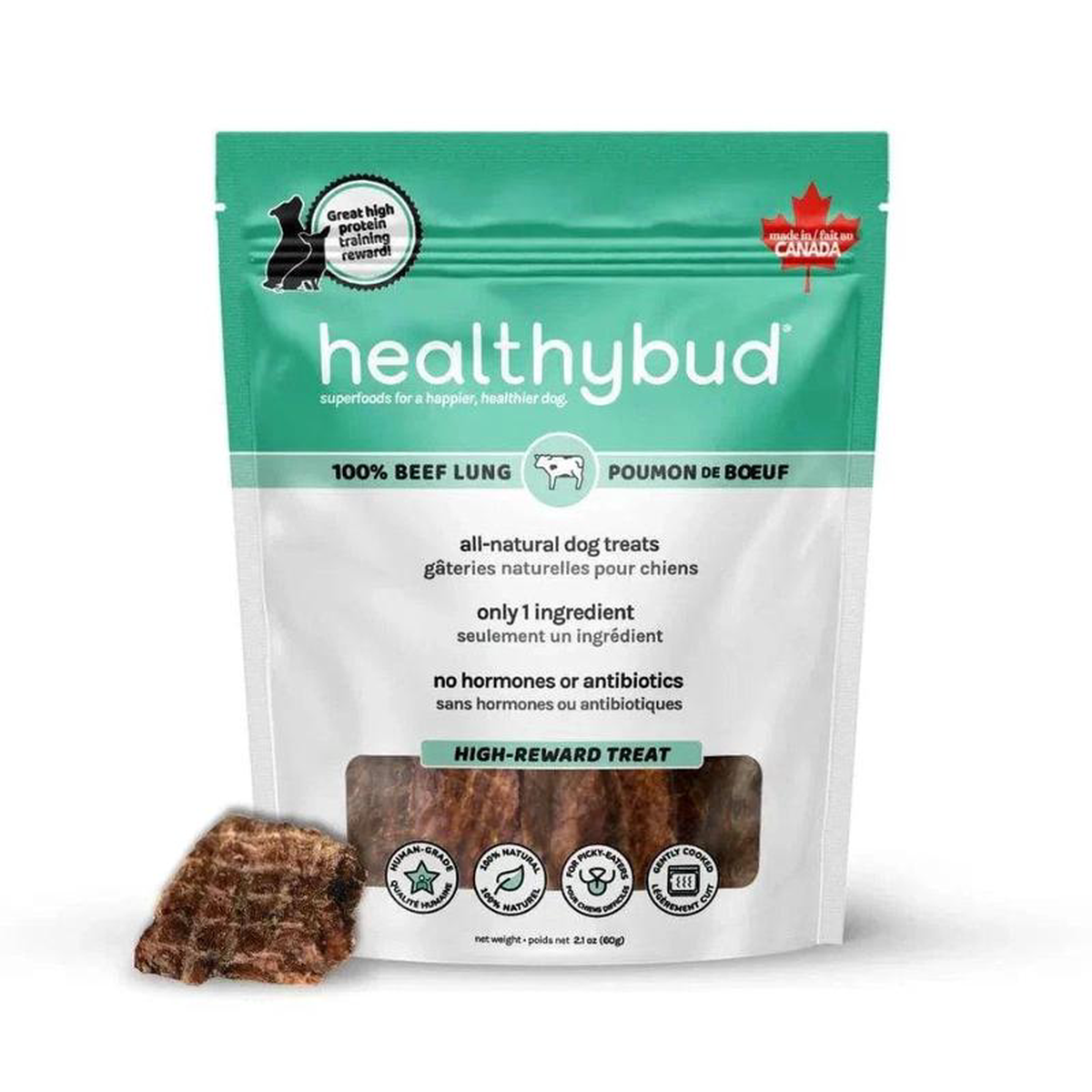 Healthybud All Natural Beef Lung Wafers Dog Treats 8211 150g
