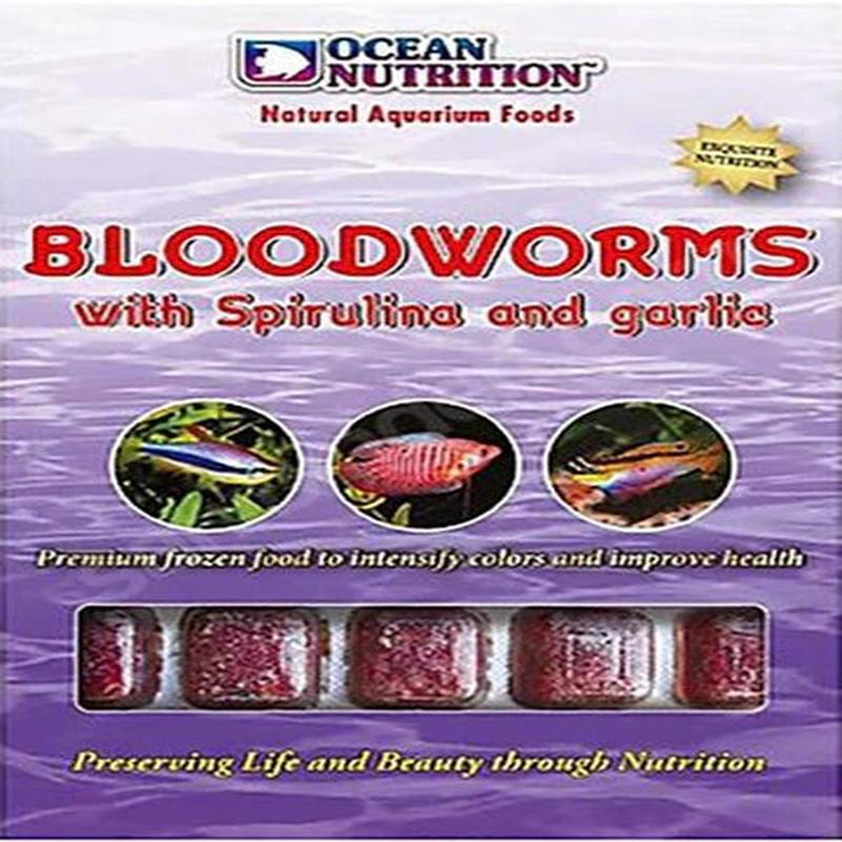 Ocean Nutrition Frozen Bloodworm with Spirulina and Garlic