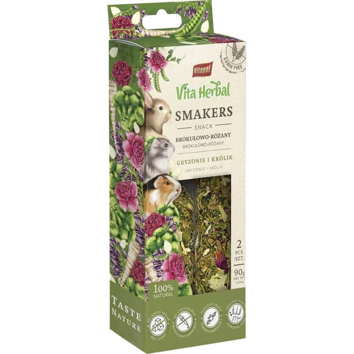 A038E Smakers Vita Herbal Broccoli Rose Small Animal Treat 2 pack
