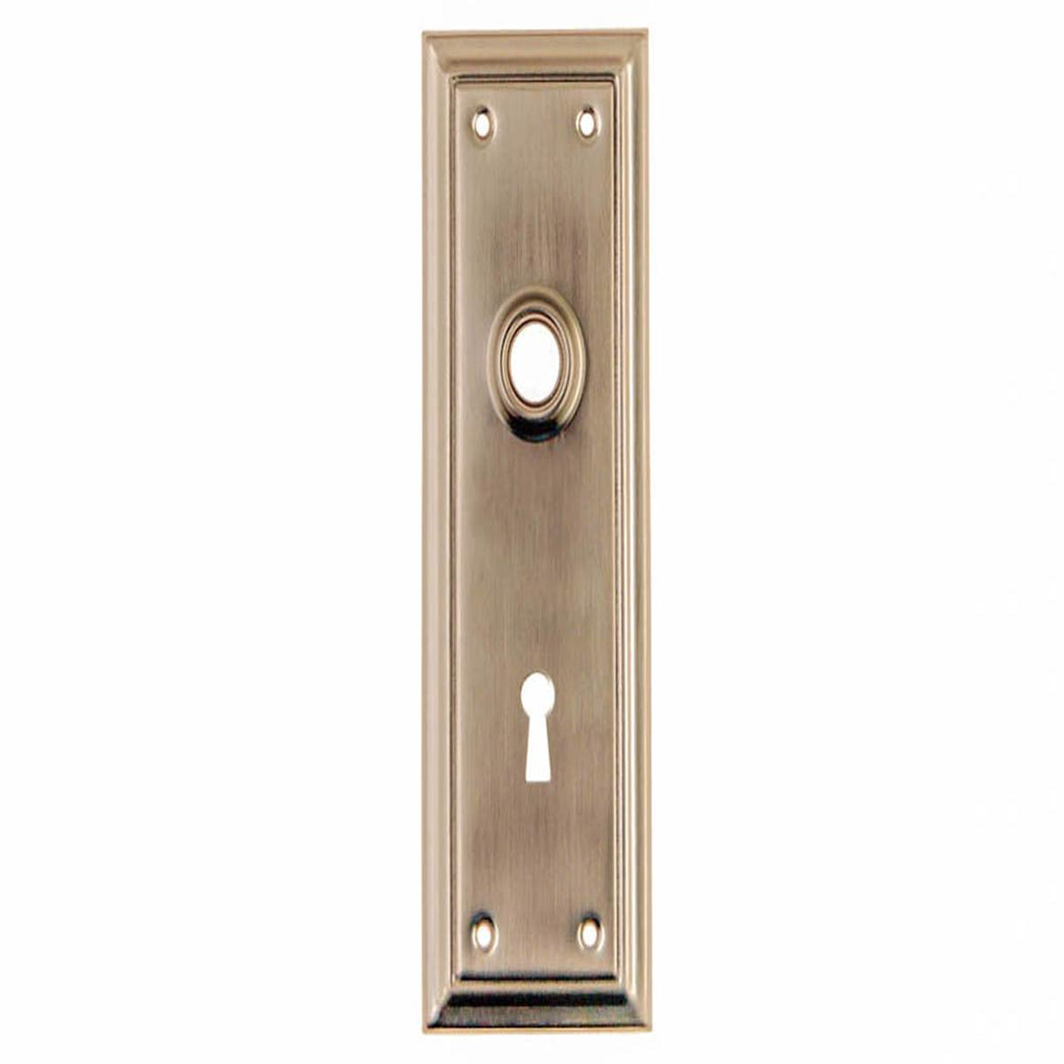 Brass Escutcheon Door Plate with Keyhole 8211 Brushed Nickel