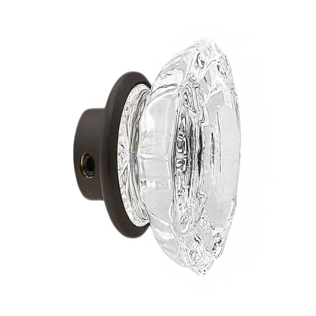 Single Fluted Clear Glass Doorknob 8211 Oil Rubbed Bronze