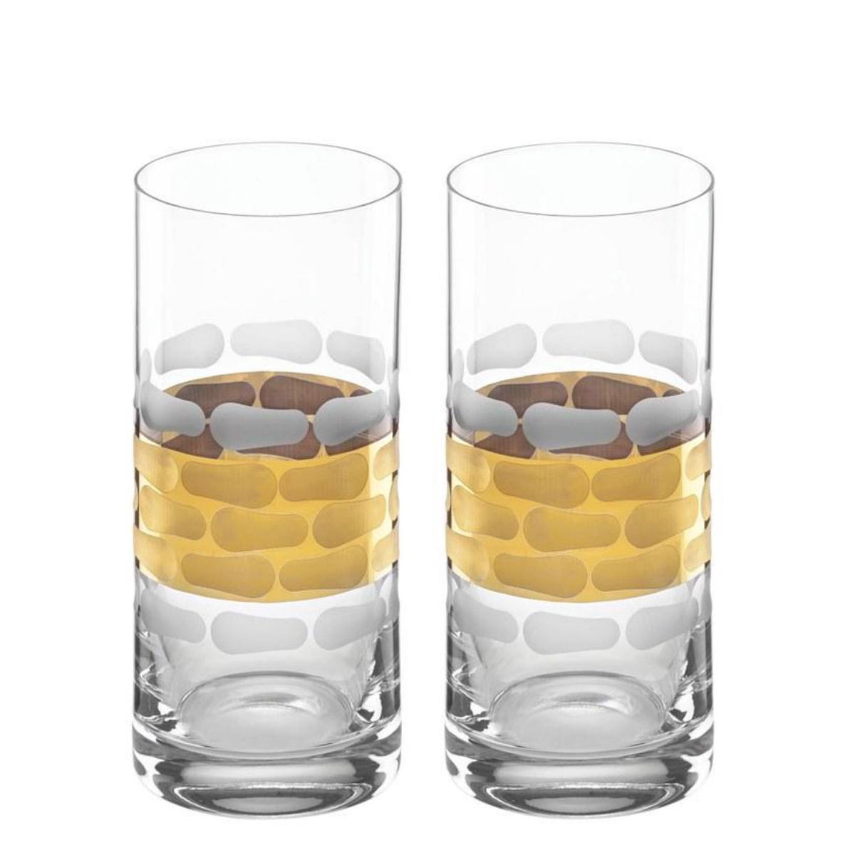 Michael Wainwright Truro Gold Highball Glasses Set of 2 63-Inch