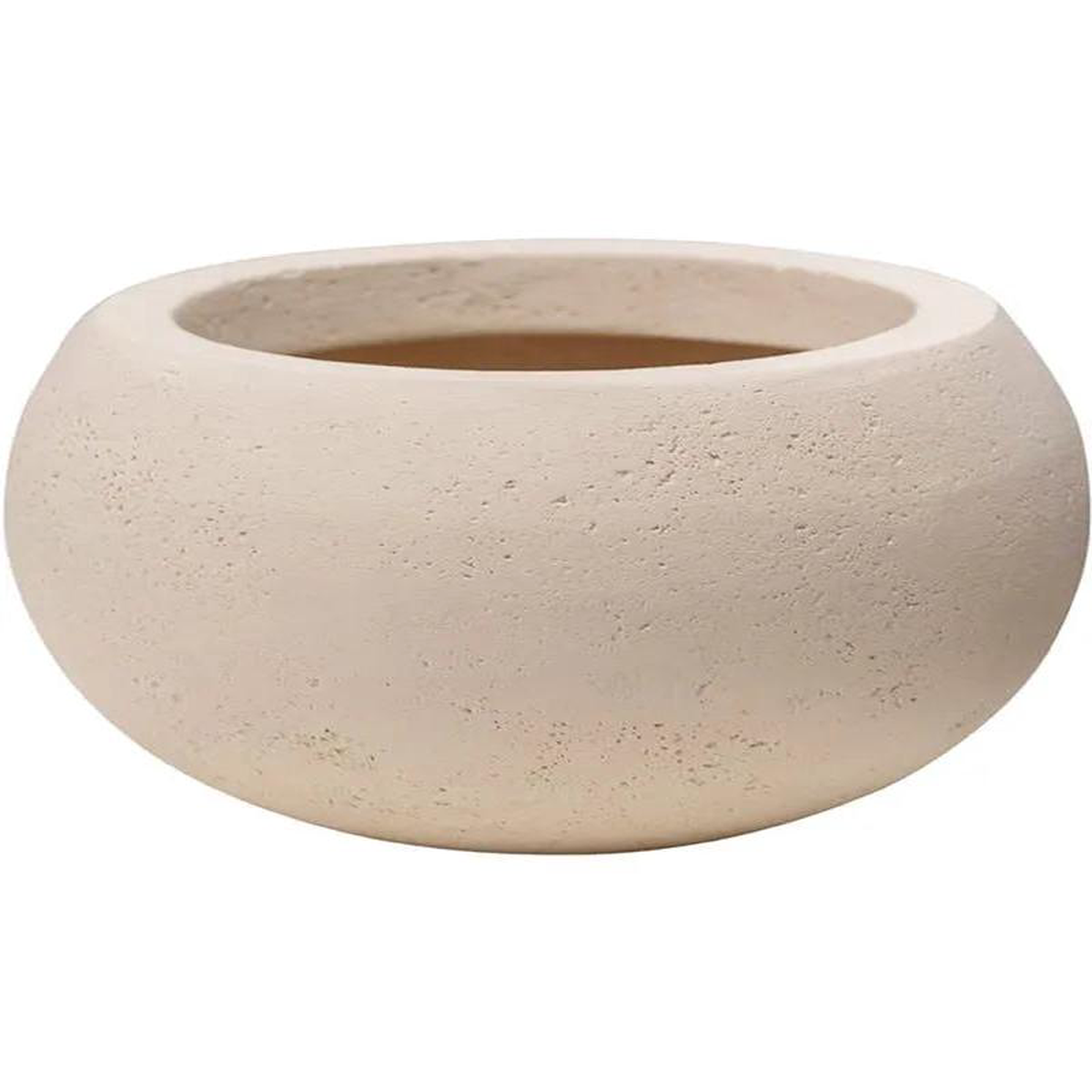 Baq Polystone Plain Plant Pot 11cm Height 11cm Dia Bowl Natural