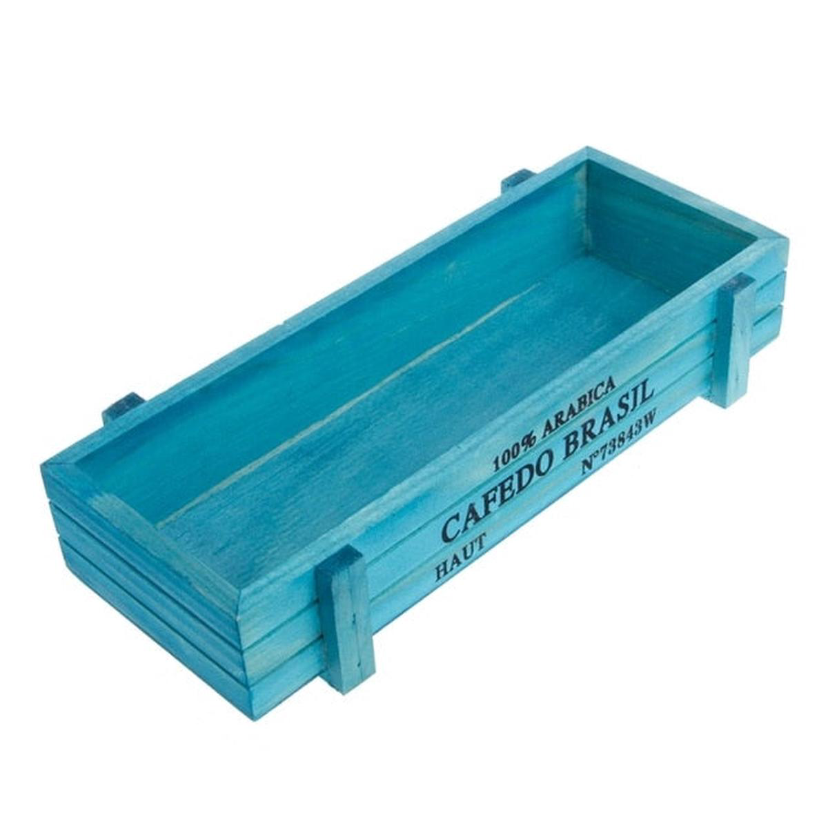 Rectangle Wood Pot 8211 Blue