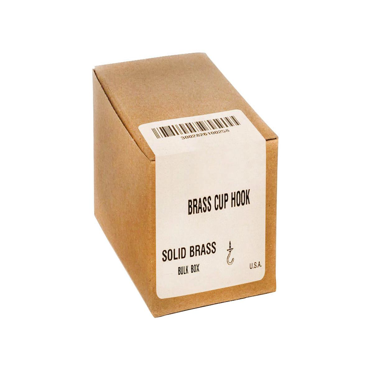Unlacquered Solid Brass Cup Hook 8211 Box (100) of 348221 Projection Cup Hooks