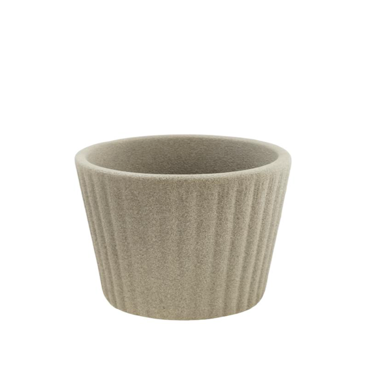 Mini Clay Pot Striped Beige