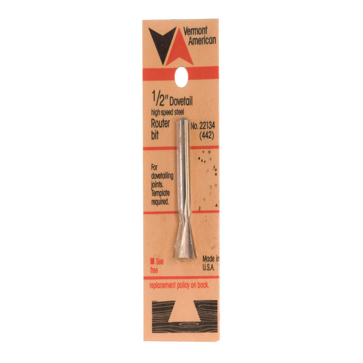 Vermont American 128221 Dovetail HSS Router Bit