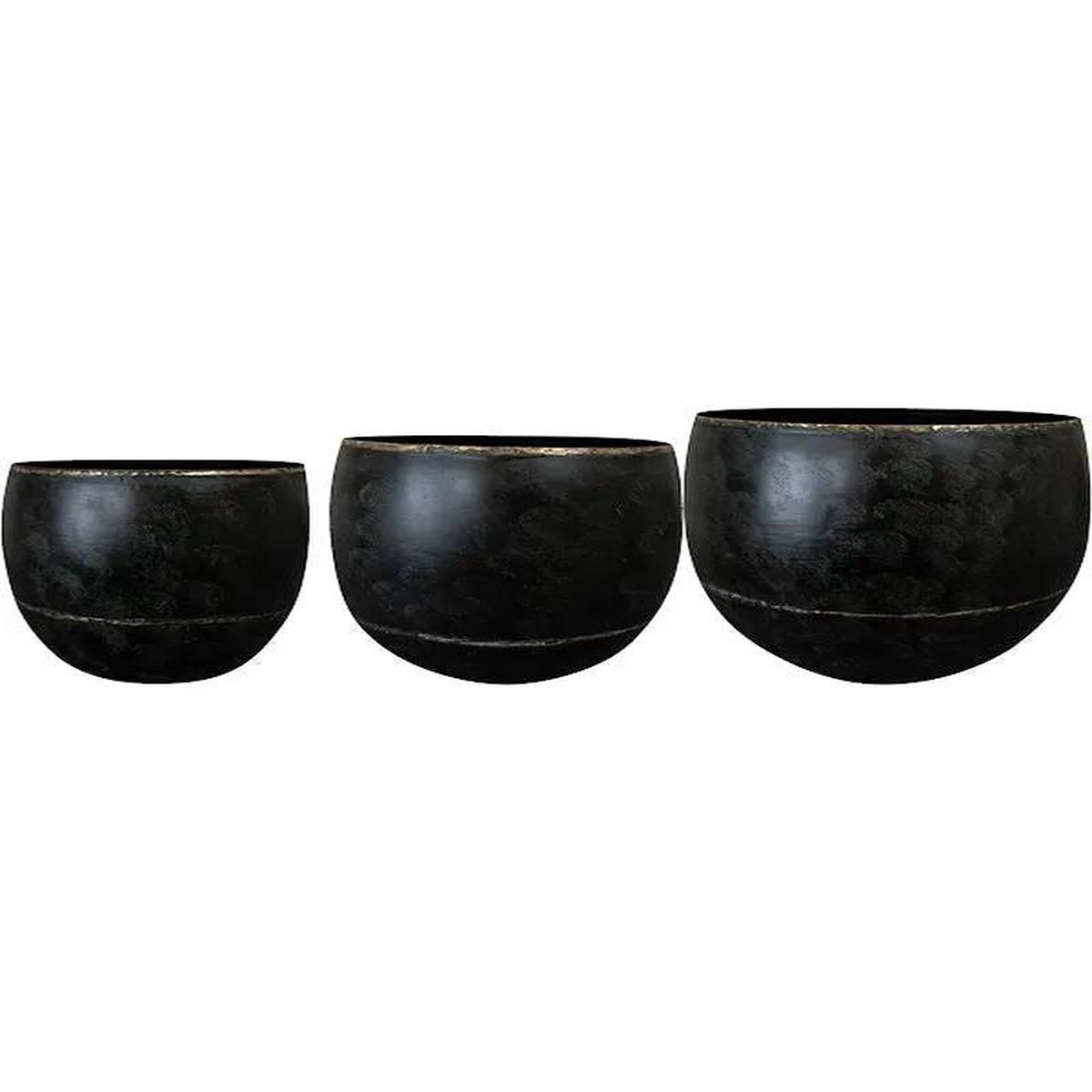 Belia Plant Pot 33cm Height cm Dia Pot Vintage Black (set of 3)