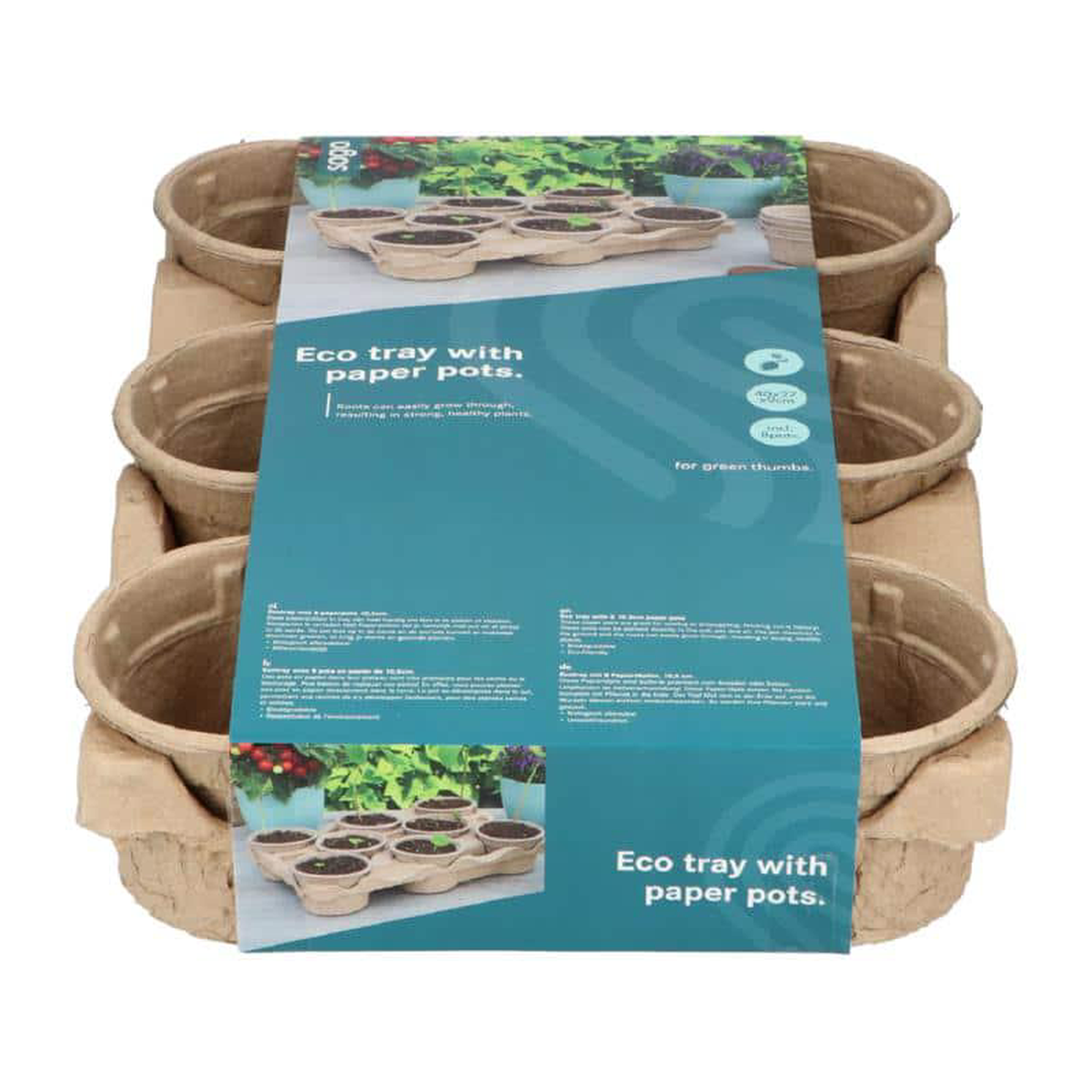 SOGO Eco Pot Tray 8 Paper Pots