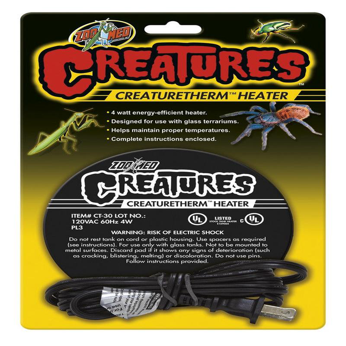 Zoo Med Creatures CreatureTherm Heater 4w