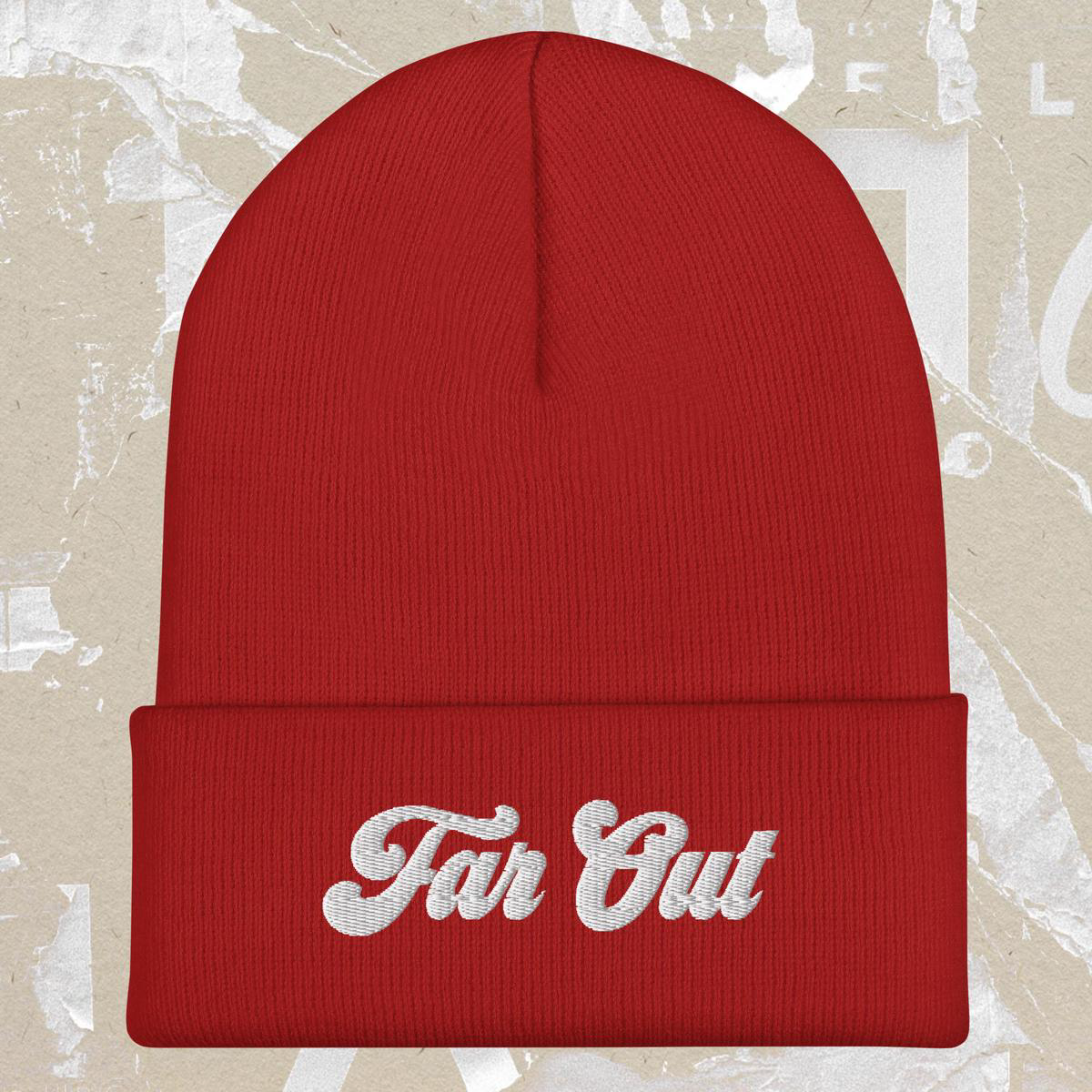 Far Out 1970s Cuffed Beanie 8211 Red