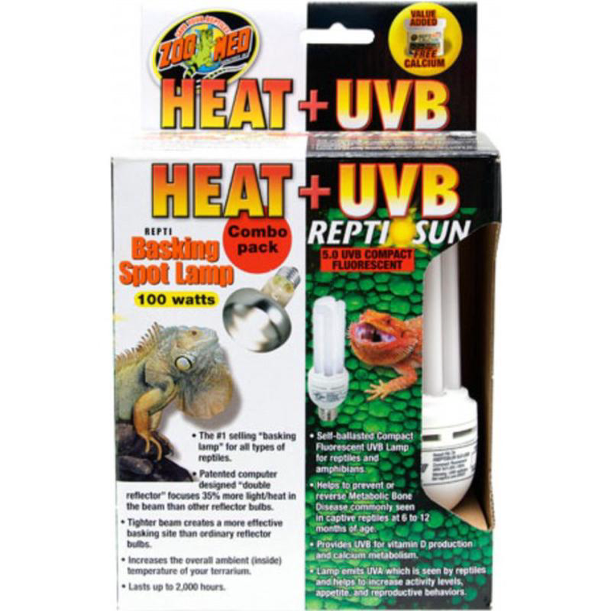 Zoo Med Heat 038 UVB Combo Pack (100 Watts)