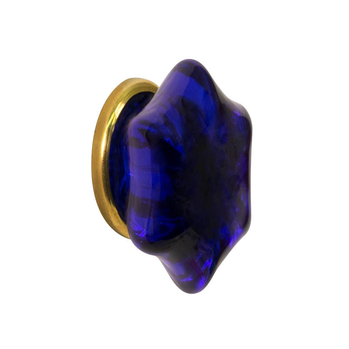 Star-Shaped Glass Knob Cobalt Blue 8211 1-148221 Diameter Knob
