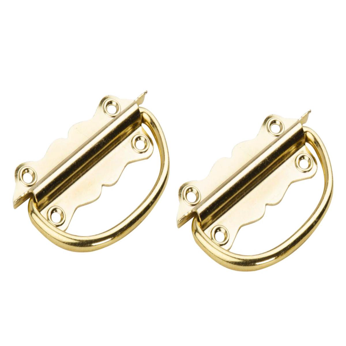3-128221 Brass Plated Steel Chest Handles 8211 2 Pack