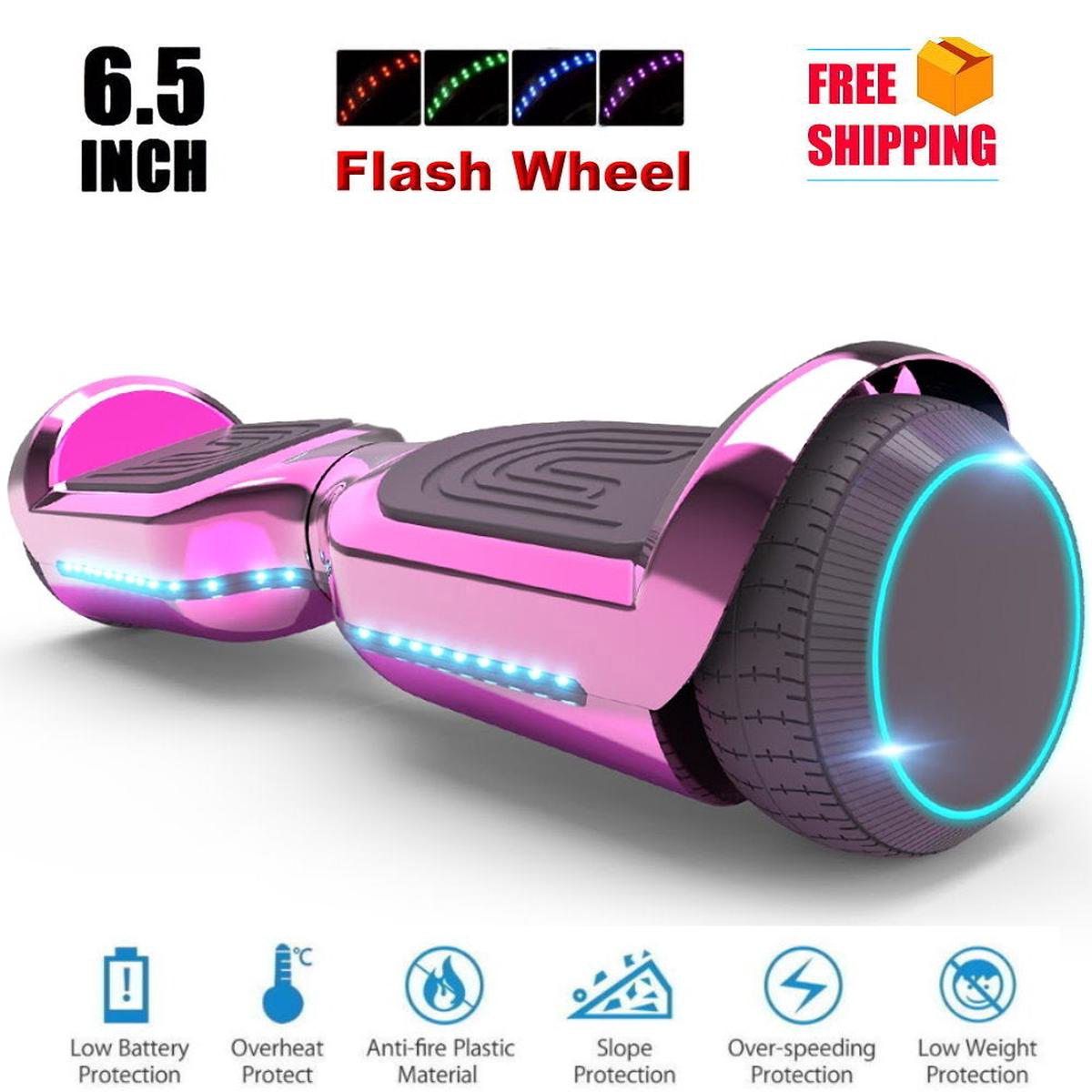 6582178217 Hoverboard with FrontBack LED 038 Bluetooth Speaker Self-Balance Flash Wheel UL Chrome Pink