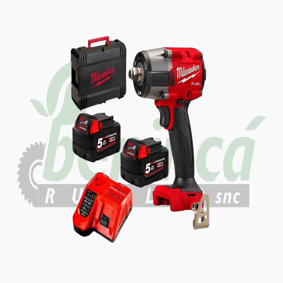 Avvitatore Milwaukee M18-FMTIW2F12 8211 Avvitatore 2 batterie 5 Ah caricatore rapido M12-18 FC