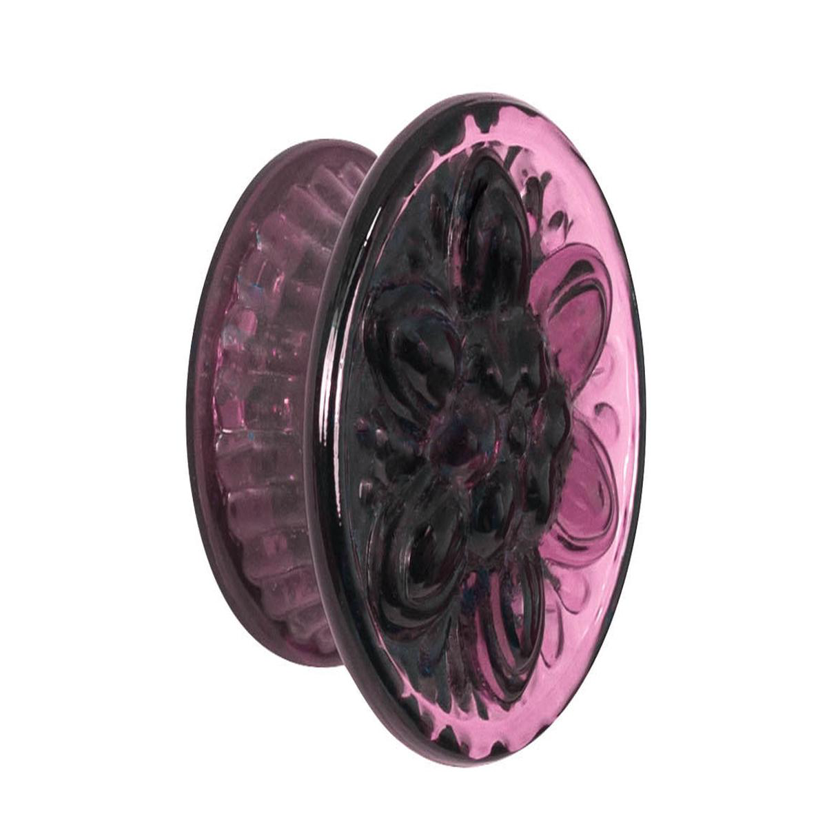 8221Flower8221 Style Glass Knob Purple Amethyst