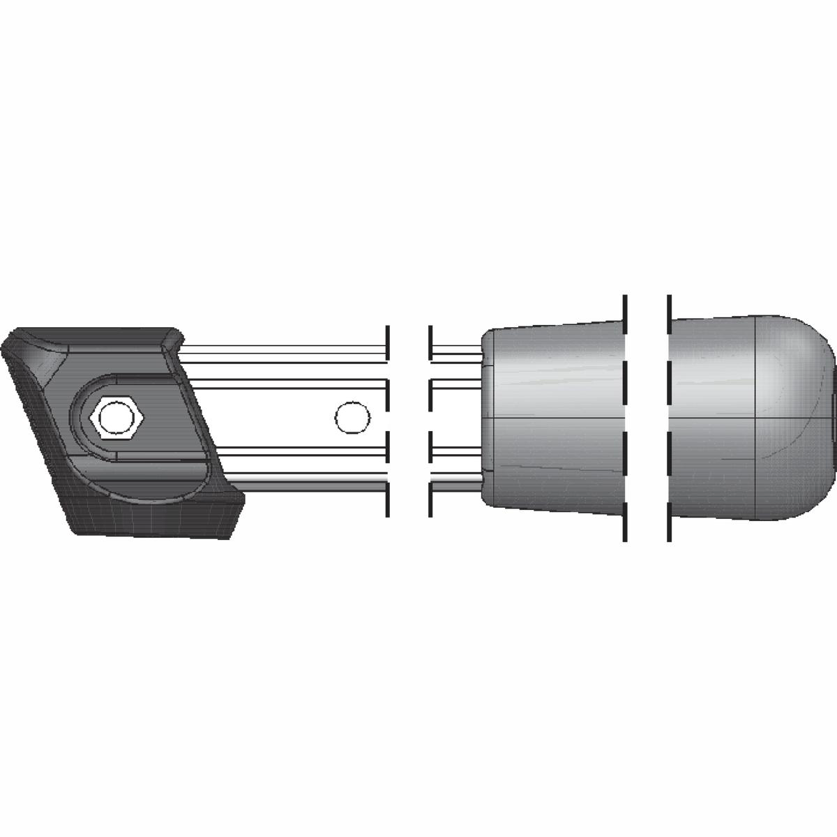 21142 Aluminium handles length 46 cm (181 in)