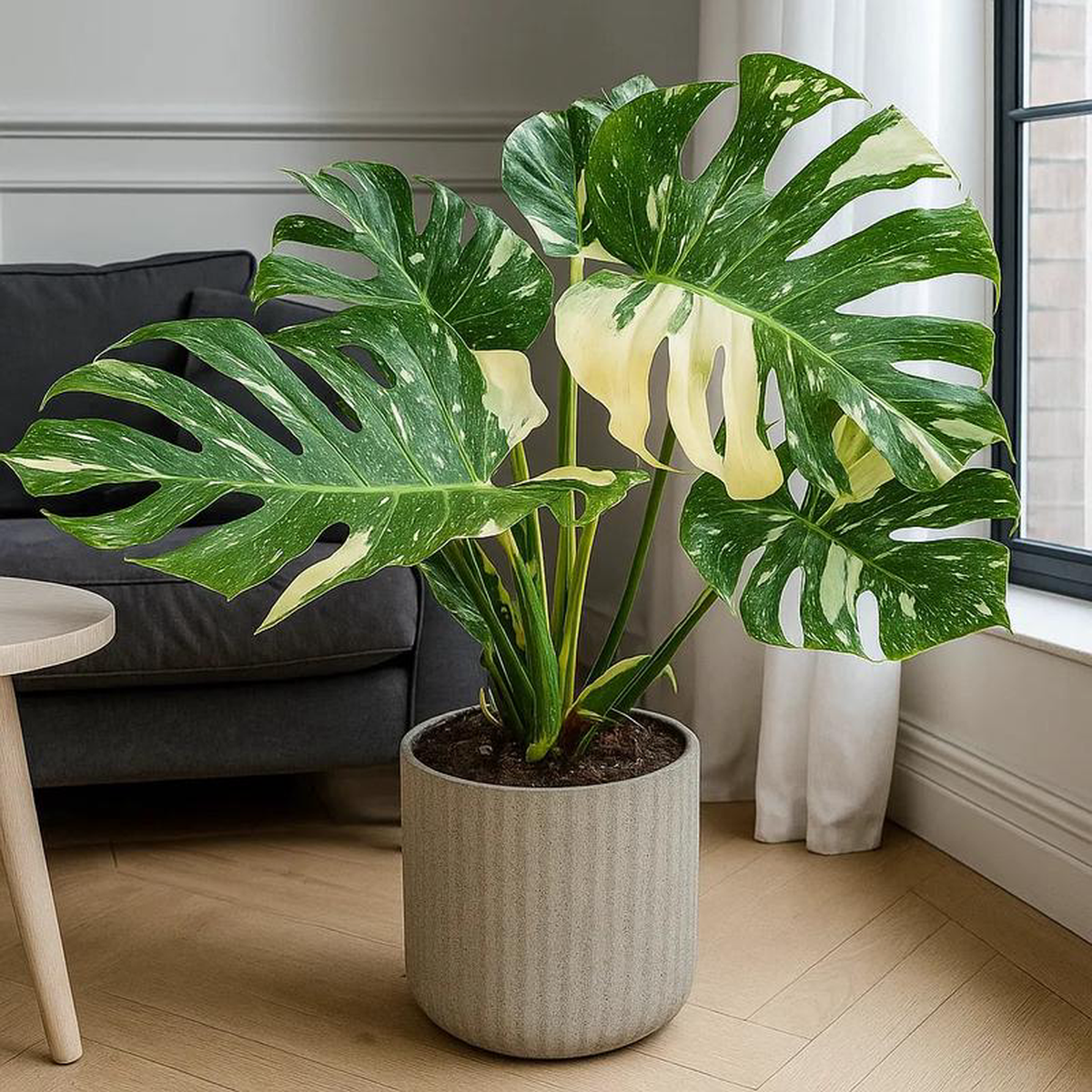 60 8211 80cm Monstera XL Thai Constellation Cheese Plant Variegated 19cm Pot House Plant