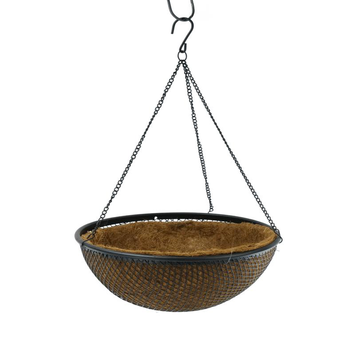 Black Mesh Hanging Basket wCoco Liner