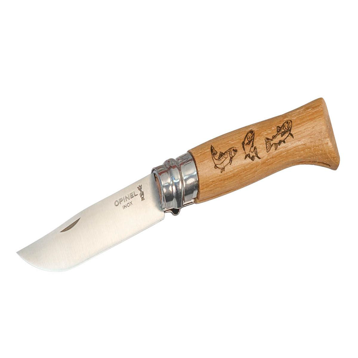 Opinel Stainless Steel Knife Decorated 8221Fish8221 Handle