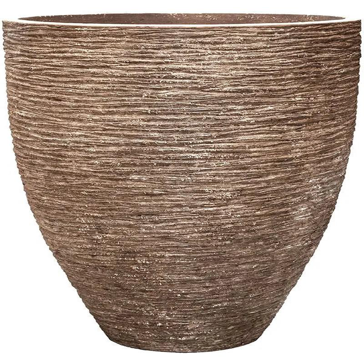 Baq Polystone Coated Ribbed Plant Pot 111cm Height 82cm Dia Couple Rock