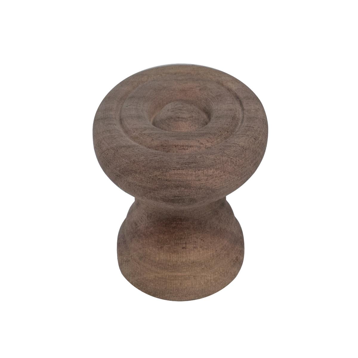 Walnut Wood Cabinet Knob with Ring-Design 8211 1-128221 Diameter Knob