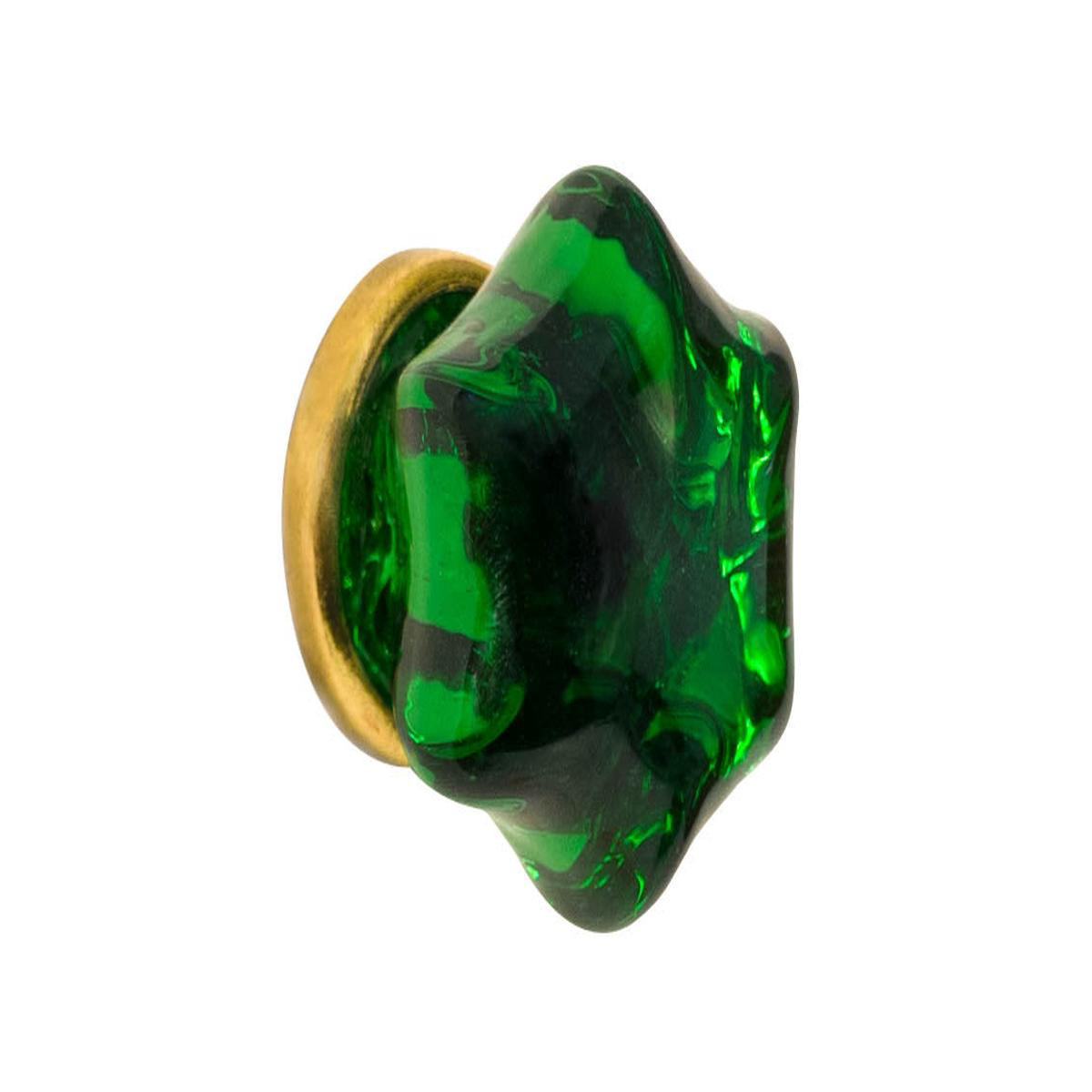 Star-Shaped Glass Knob Forest Green 8211 1-148221 Diameter Knob
