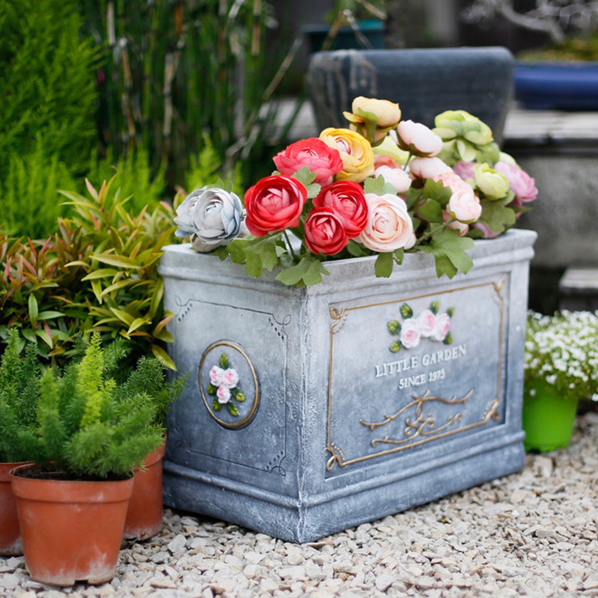 Little Garden Vintage Square Flower Planter Box